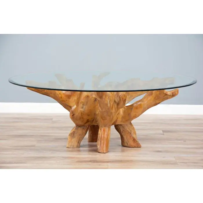 1.2m Reclaimed Teak Root Circular Coffee Table - 2