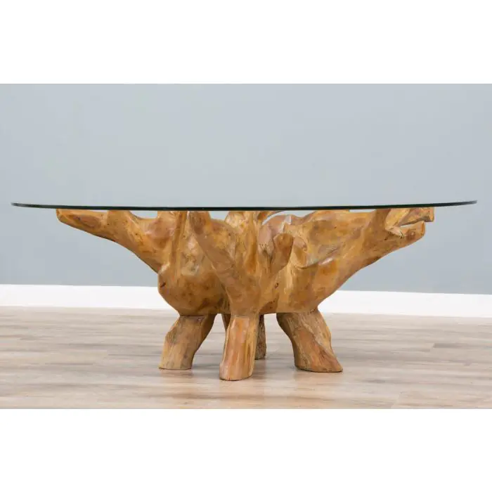 1.2m Reclaimed Teak Root Circular Coffee Table - 3