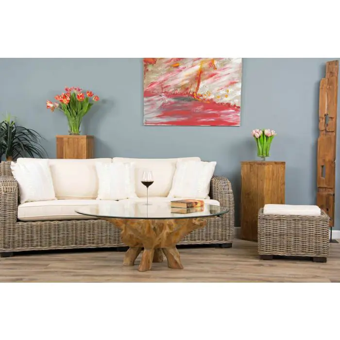 1.2m Reclaimed Teak Root Circular Coffee Table - 6