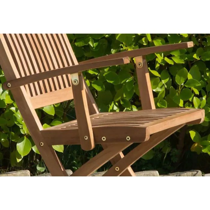 Kiffa Teak Folding Armchair - 8