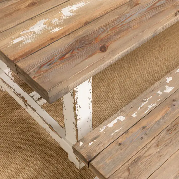 2.4m Coastal Dining Table with 2 Backless Benches - 5