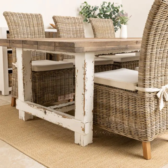 2.4m Coastal Dining Table with 6 Latifa Chairs - 3