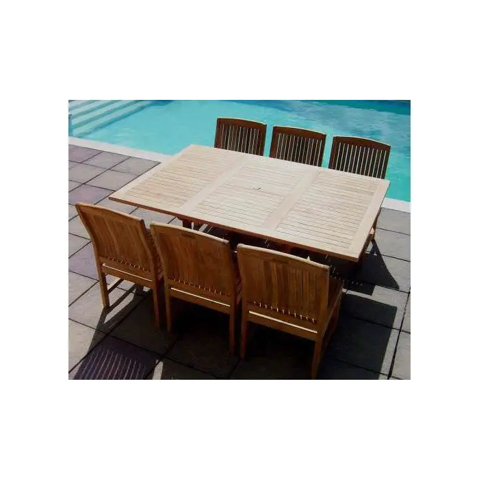 1.2m x 1.2m-1.8m Teak Square Extending Table with 6 Marley Chairs - 3