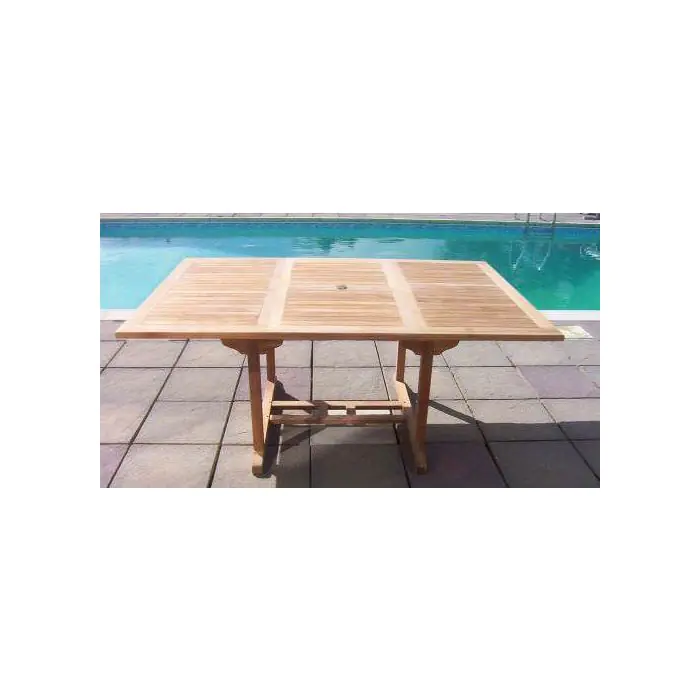 1.2m x 1.2m-1.8m Teak Square Extending Table - 1