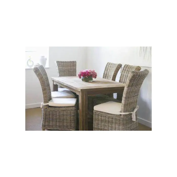 1.6m Reclaimed Teak Taplock Dining Table with 6 Latifa Chairs - 5