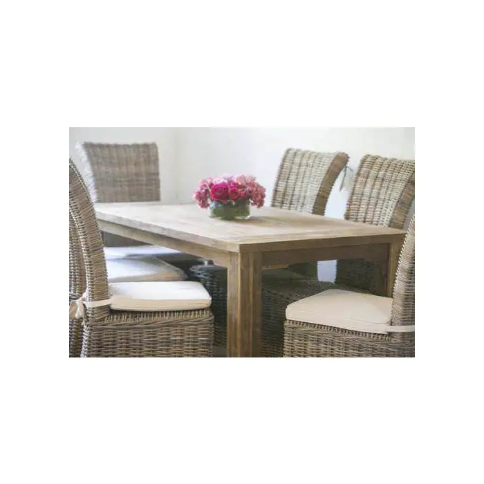 1.6m Reclaimed Teak Taplock Dining Table with 6 Latifa Chairs - 1