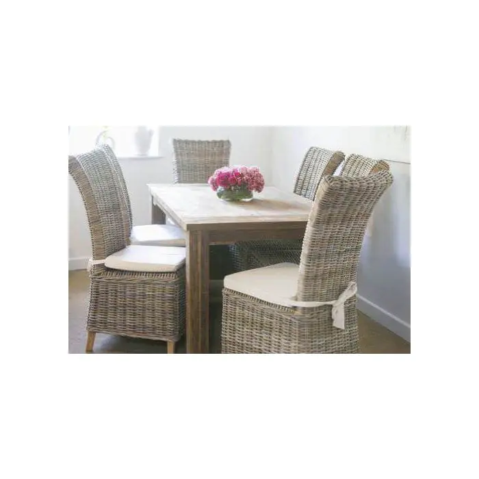 1.6m Reclaimed Teak Taplock Dining Table with 6 Latifa Chairs - 2