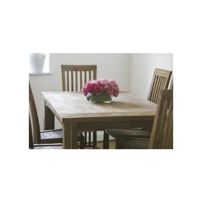 1.6m Reclaimed Teak Taplock Dining Table with 6 Santos Chairs - 3