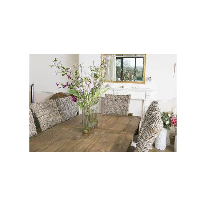 2.4m Reclaimed Teak Mexico Dining Table with 6 Latifa Chairs & 2 Armchairs - 3