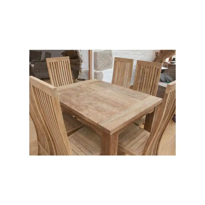 1.6m Reclaimed Teak Taplock Dining Table with 6 Vikka Chairs - 5