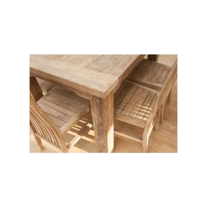 1.6m Reclaimed Teak Taplock Dining Table with 6 Vikka Chairs - 6