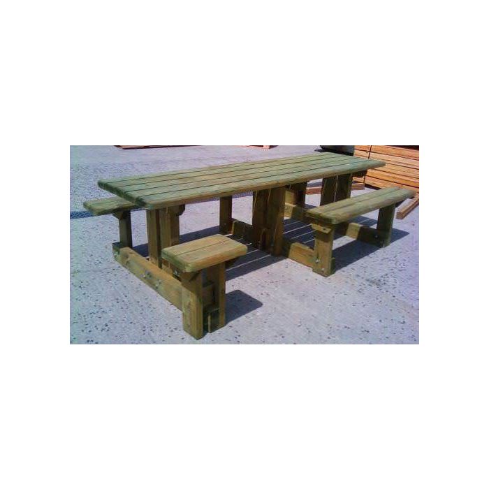 Double Disabled Access Picnic Bench Sustainable Furniture Double Disabled Access Picnic Bench, Douglas Fir Outdoor Furniture