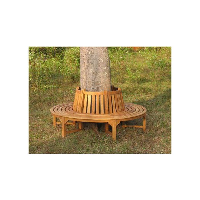 Round teak store bench