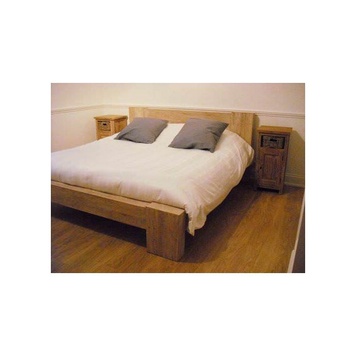 Reclaimed Teak Chunky Bed Frame Natural Finish Sustainable Furniture Reclaimed Teak Chunky Bed Frame Natural, Teak Bedroom Furniture Uk