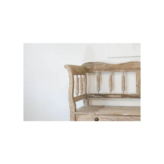 Reclaimed Teak Country Bench with Storage Compartment - 6