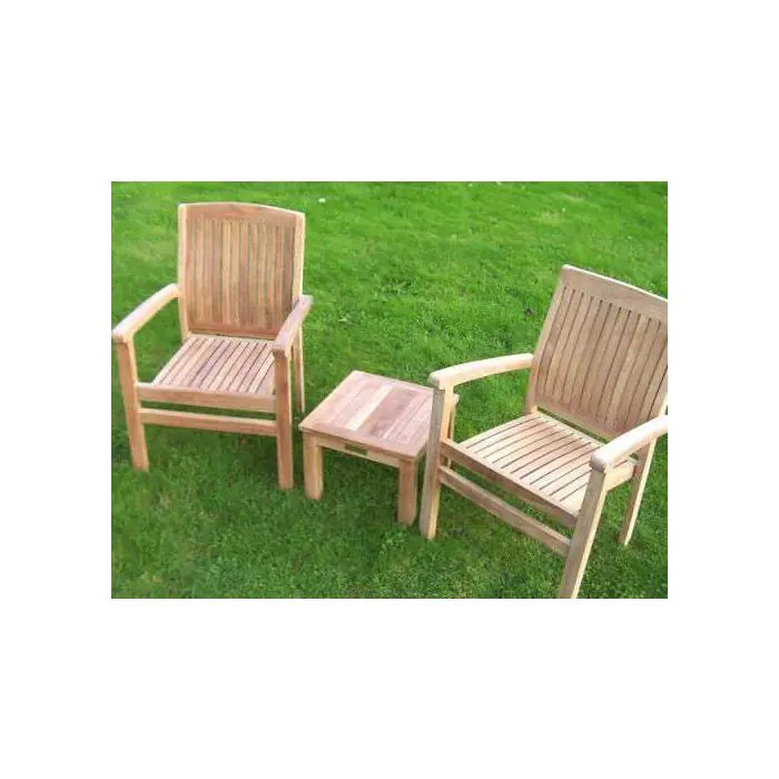 Marley Teak Garden Armchair and Coffee Table Set - 2