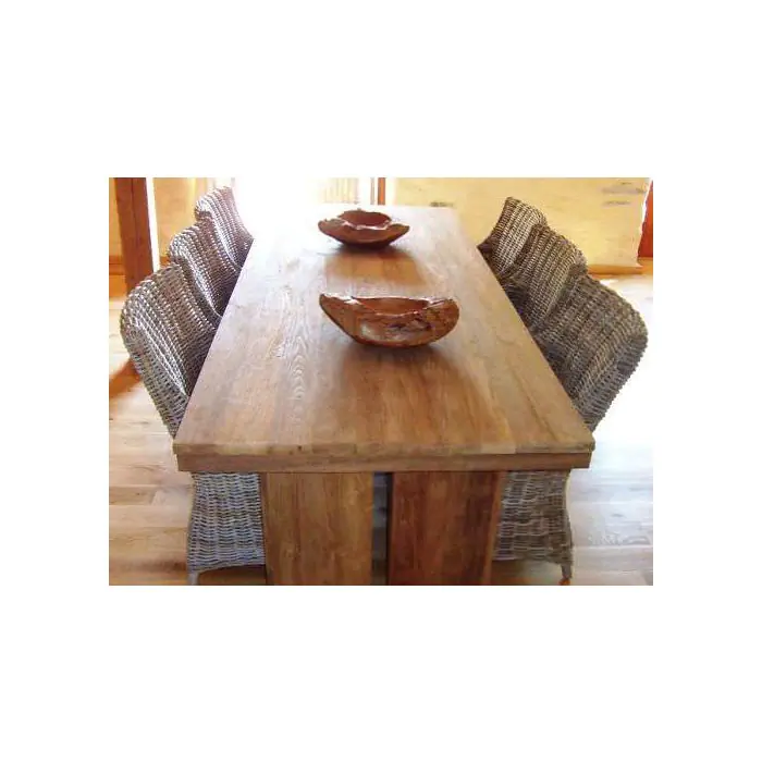 2.4m Reclaimed Teak Dining Table with 6 Donna Dining Chairs - 1