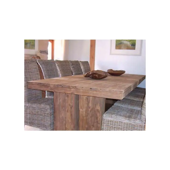 3m Reclaimed Teak Dining Table with 10 Latifa Chairs - 5