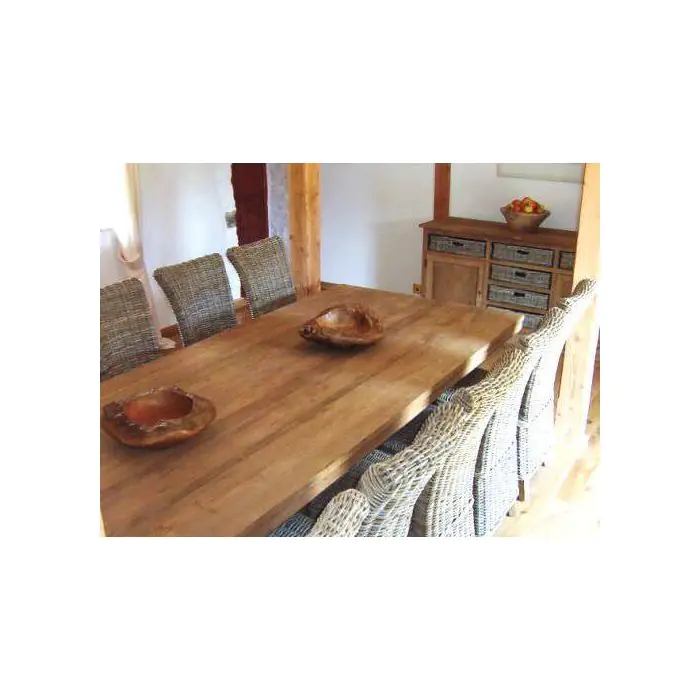 3m Reclaimed Teak Dining Table with 10 Latifa Chairs - 4