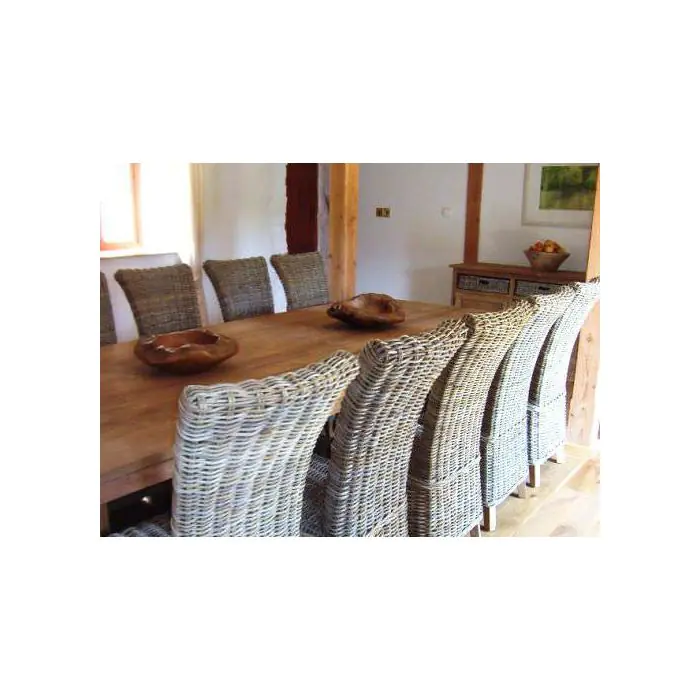 3m Reclaimed Teak Dining Table with 10 Latifa Chairs - 3