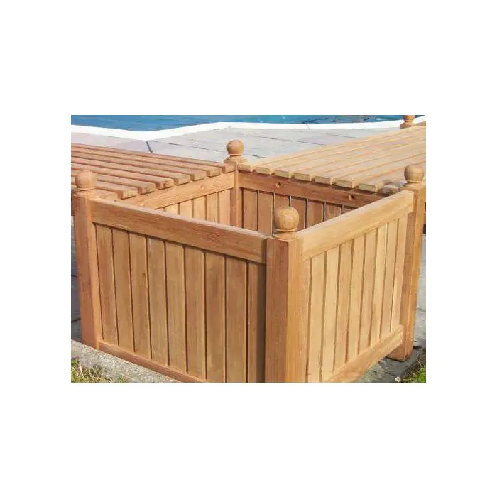 Fantasy Planter Teak Garden Bench - 1