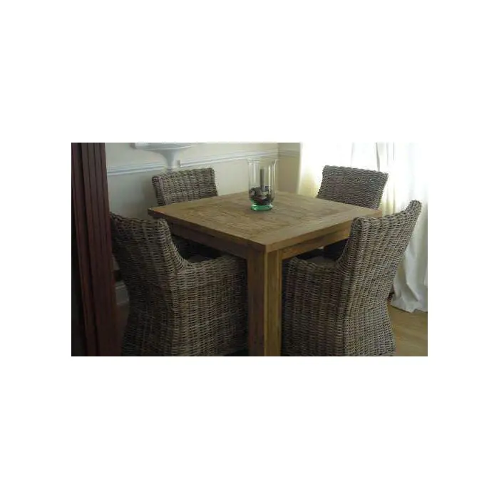 1m Reclaimed Teak Taplock Dining Table with 4 Donna Chairs  - 1