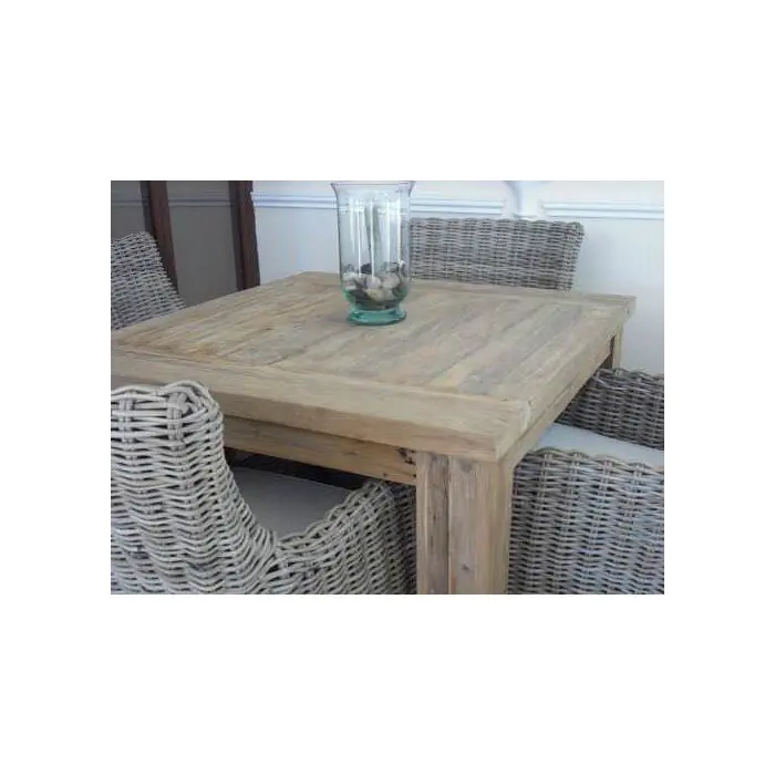 1m Reclaimed Teak Taplock Dining Table with 4 Donna Chairs  - 2