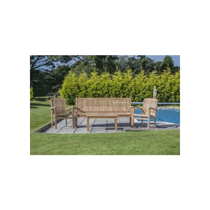 Marley Teak Garden Bench & Armchair Set - 1