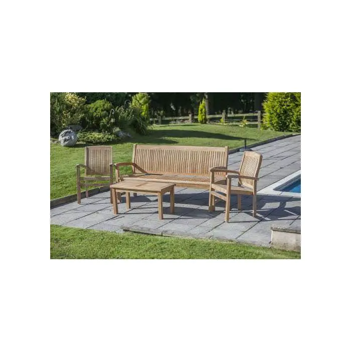 Marley Teak Garden Bench & Armchair Set - 6