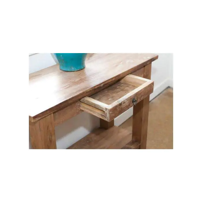 1m Reclaimed Teak Hall Table - 5