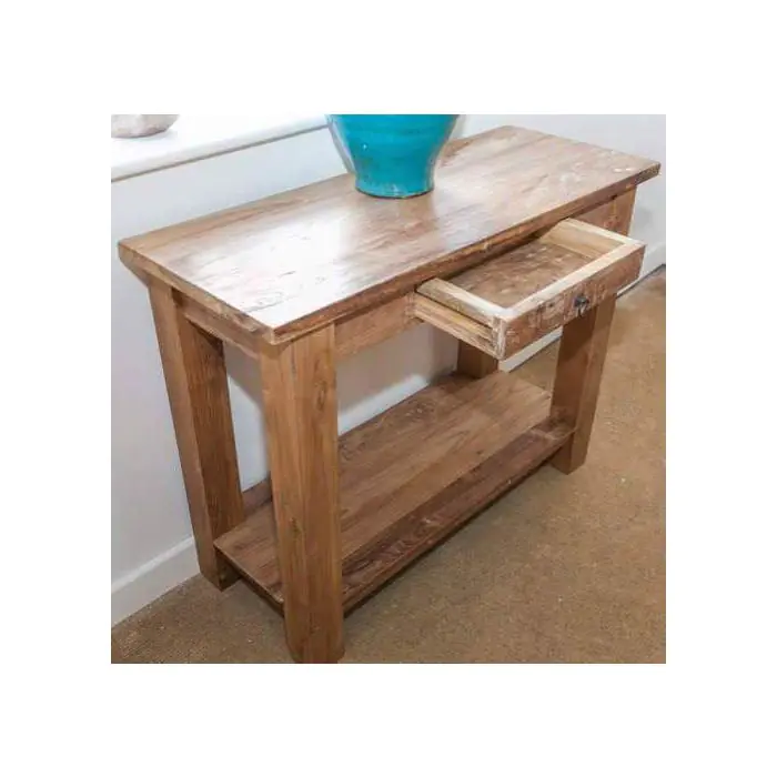 1m Reclaimed Teak Hall Table - 3