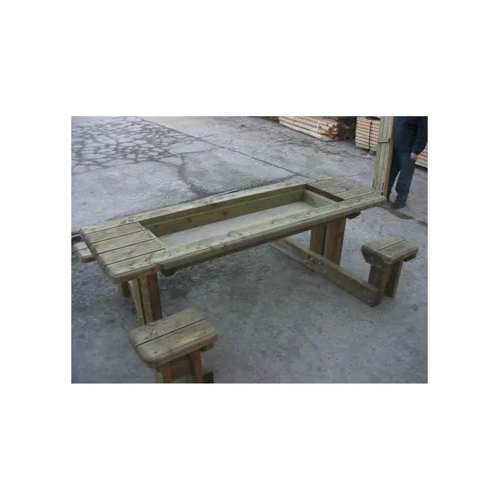 Douglas Fir Disabled Access Picnic Bench with Hidden Sandpit - 0
