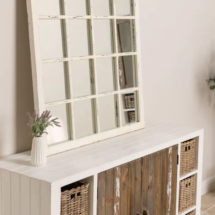 Shabby Chic Arch Window Mirror - 5
