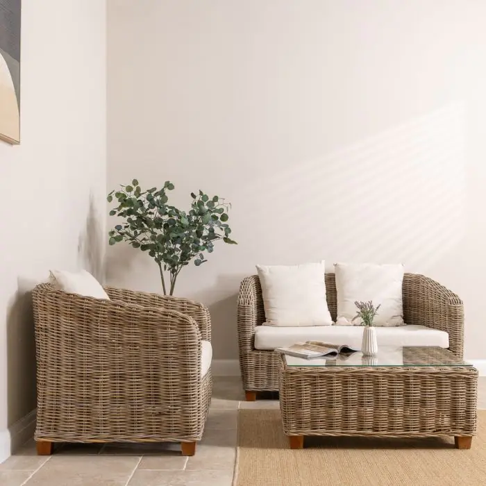 Bali Natural Wicker Sofa Set - 1