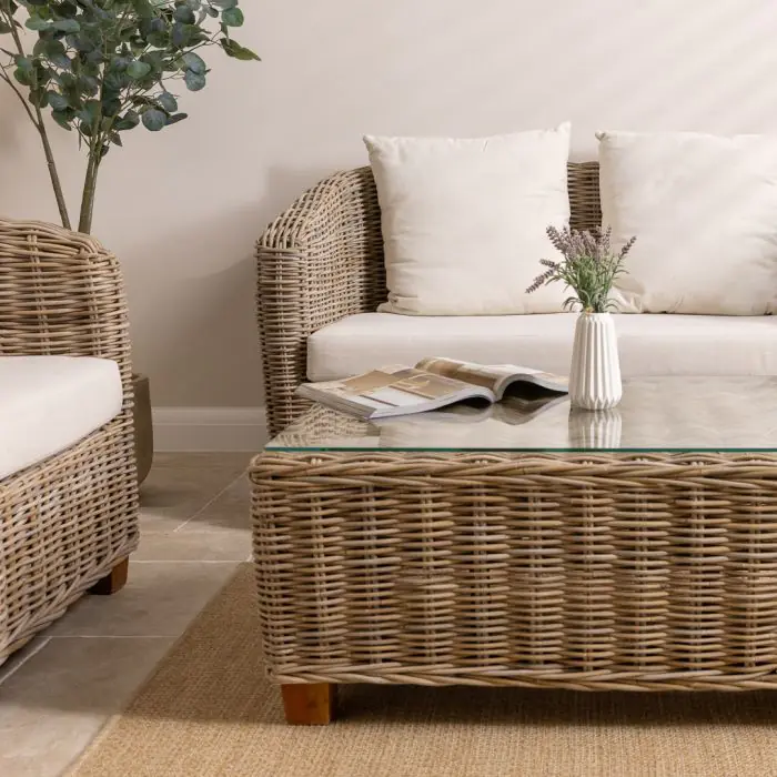 Bali Natural Wicker Sofa Set - 3