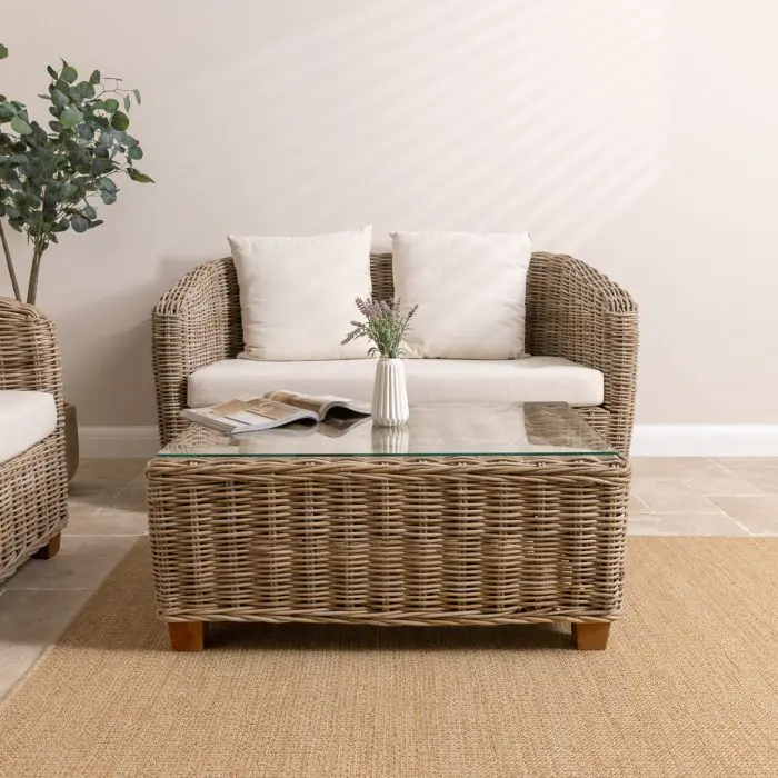 Bali Natural Wicker Sofa Set - 5