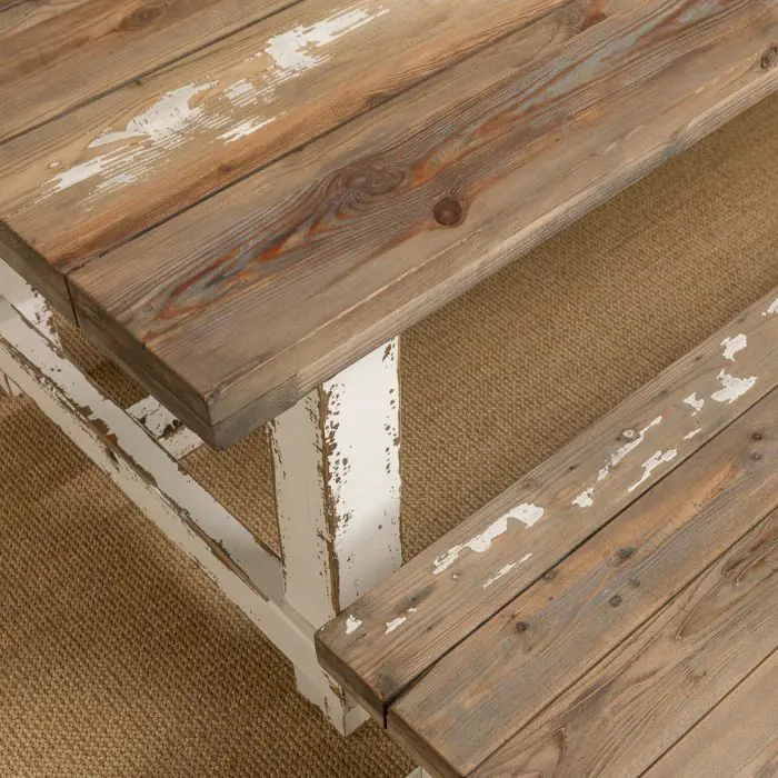 2.4m Coastal Dining Table with 2 Backless Benches - 6