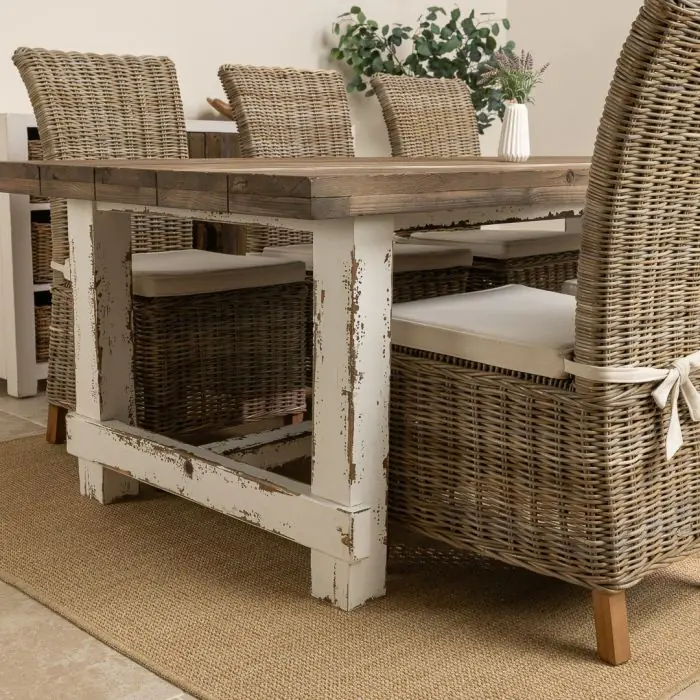 2.4m Coastal Dining Table with 6 Latifa Chairs - 4