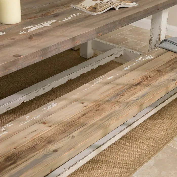 3m Coastal Dining Table with 2 Backless Benches - 7