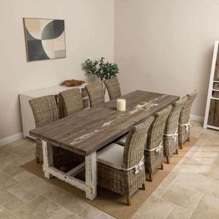 3m Coastal Dining Table with 8 Latifa Chairs - 1