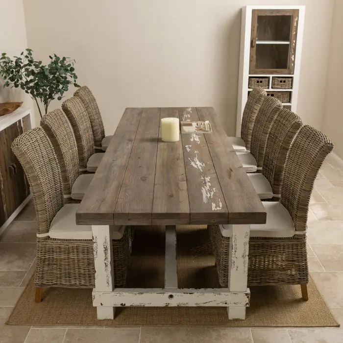 3m Coastal Dining Table with 8 Latifa Chairs - 2