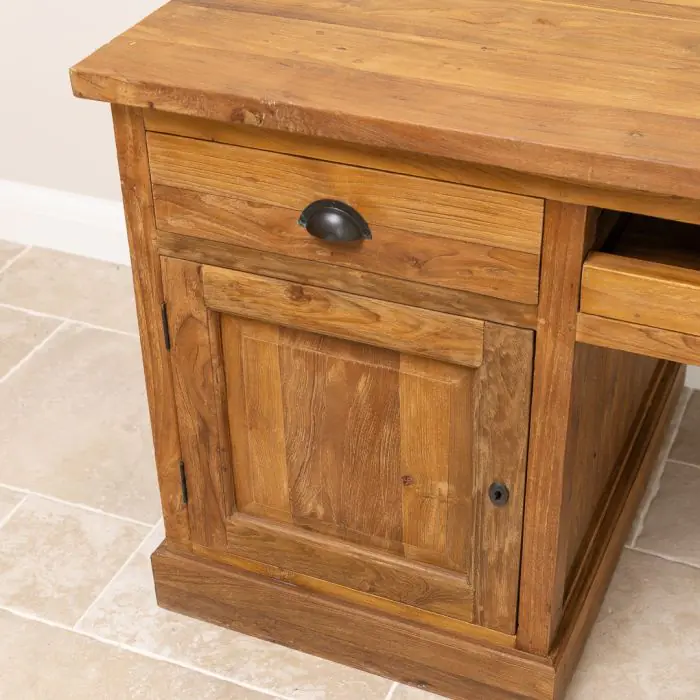 Reclaimed Teak Chunky Writing Desk - 7