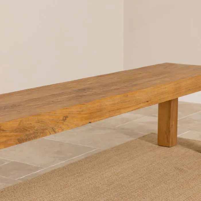 1.8m Reclaimed Elm Chunky Style Backless Bench - 5