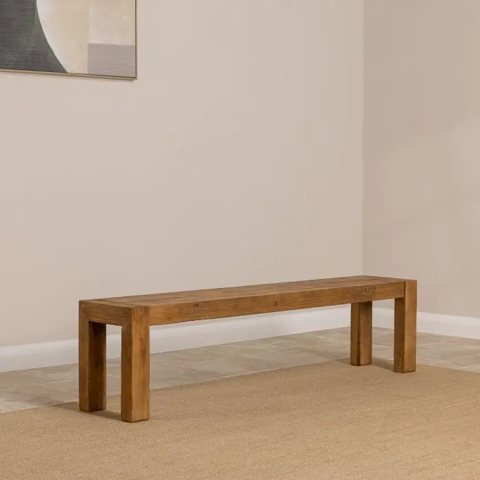 1.8m Reclaimed Elm Chunky Style Backless Bench - 1