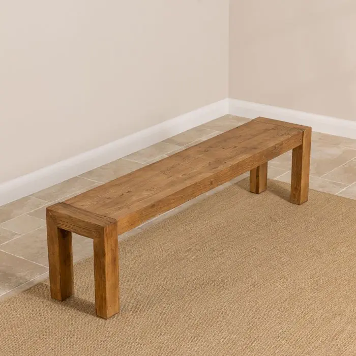 1.8m Reclaimed Elm Chunky Style Backless Bench - 3