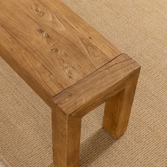 1.8m Reclaimed Elm Chunky Style Backless Bench - 7