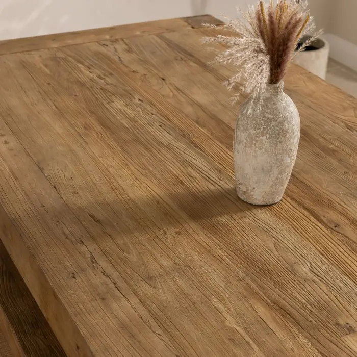 2.4m Reclaimed Elm Chunky Style Dining Table - 11