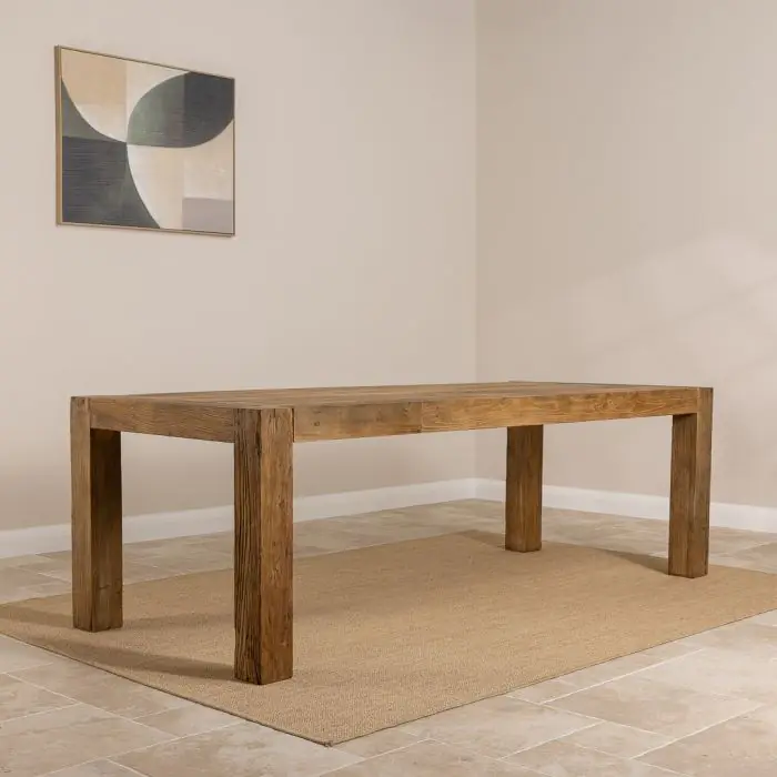 2.4m Reclaimed Elm Chunky Style Dining Table - 3