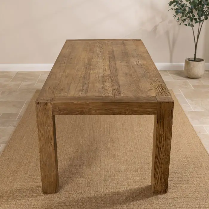 2.4m Reclaimed Elm Chunky Style Dining Table - 4