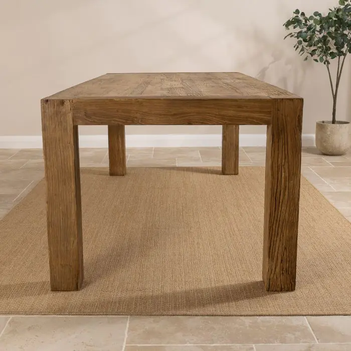 2.4m Reclaimed Elm Chunky Style Dining Table - 5